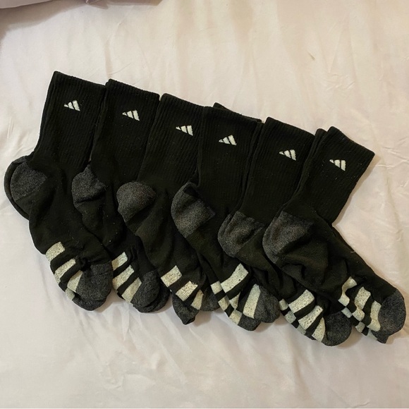 Adidas Men's Black Crew Socks - Picture 2 of 3